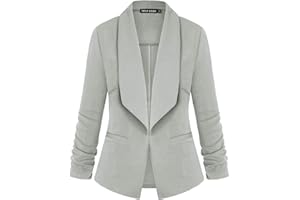 MINTLIMIT Womens Casual 3/4 Sleeve Open Front Blazer Pockets Work Suit Office Jacket
