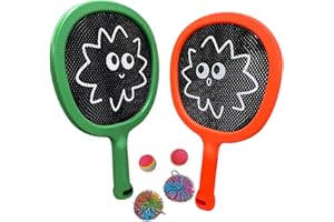 Smartwo Toddler Rackets Lightweight Set of 2, Kids Garden Badminton Set, Children Beach Paddel, Pool Bat and Ball Set for Beginner Junior, Racquet Toy, Indoor Outdoor Family Sport Games & Activities