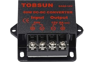VOLRANTISE DC 24V to 12V 5A DC Converter - Voltage Reducer Regulator, Step Down Buck Transformer Module for Electronics, 5A Power Supply - 24V to 12V 5A