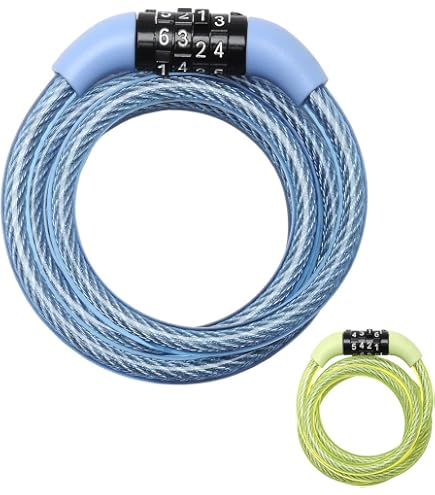 Barbieri Câble Antivol à Code Programmable 4 Chiffres - Longueur 120 Cm, épaisseur 12 Mm, Acier Renforcé - 3