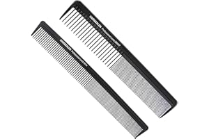GLANZEND Carbon Kamm, 2 Stück Kompakter Karbonkamm, Grob fein 2 Zahnungen, Salon Friseur Haarpflege Werkzeuge für Männer und Frauen mit Verschiedenen Arten von Haaren