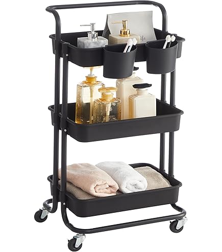 BAAQII 2x Hängende Becherhalter - Aufbewahrungskörbe Rosa Küche Bad