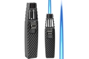 M TIME C CLUB Torcia a butano, torcia per saldatura, stile fibra di carbonio, torcia da cucina ricaricabile, torcia antivento a fiamma regolabile, torcia a soffio per cuocere la creme brulee (Brasatura al carbonio)