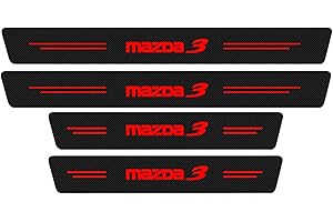 CWWHY 4pcs Car Outer Door Sill Protector Kick Plates for Mazda 3 BL BK BM BN BP 2006-2014 2015 2016 2017 2019 2021, Carbon Fiber Auto Accessories Scuff Guard Threshold Cover Pedal, Sticker Trim Non-Slip
