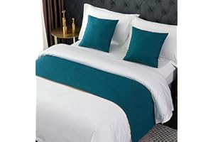 TTiiLoe Camino de cama para pies de cama, decoración de ropa de cama, colcha de color sólido, bufanda de cama, toalla, protección para dormitorio de hotel, verde oscuro, 50 x 210 cm para cama de 1,5 m