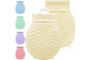 GISTOME Small Hot Water Bottle with Cover - 320ml Mini Silicone Hot Water Bag for Hot and Cold Compress, Hand Foot Bed Warmer, Ideal for Menstrual Cramps, Neck and Shoulder Muscle Aches Pain Relief, Warmth