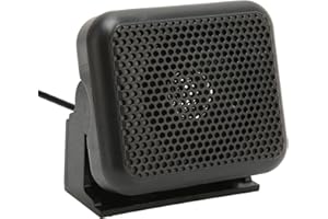 Septpenta Haut-Parleur Radio Externe de Voiture pour FT 847 FT 920 FT 950 FT 2000 FT 840 FT DX5000, Prise 3,5 mm Haut-Parleur de Communication Radio 2 Voies avec Base, Performances Stables