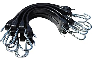 ‎GRIP&BENDER Spanngummi-Set (8x25cm) Schwarze Expander EPDM Spanngummis mit S-Haken, Starke Outdoor Gummis, UV-beständig