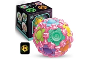 JASTOWN Magic Rainbow Ball Puzzle Inteligencia Speed Cube Juguete,Rolling 3D Puzzle Ball,Anti Estrés Cubo para Niños Adultos,Relajar la Bola de Masaje Muscular, Juguete Educativo Cerebro Teaser (D)