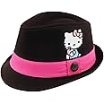 Sanrio Hello Kitty Cotton Fedora or Cadet Fun Character Hat with Satin Applique, Little Girls, Age 4-7