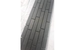 ESTILE MOSAICO Mosaik Bordüre Schiefer Anthrazit 10x30 matt Naturstein Fliesen Schwarz B017-6