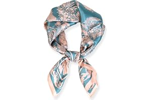 PoeticEHome 100% Pure Mulberry Silk Neck Scarf 26"x26" Women Square Neckerchief Headscarf Gift Packed