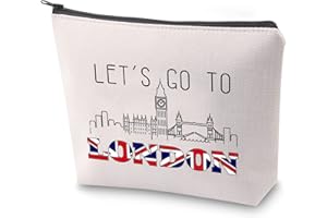 BAUNA Londres Tavel Gift Londres Trip Travel Case Let's Go to London Tavel Bag Travel Addict Cosmetic Bag Journey Together Makeup Bag London Travel Souvenir, londres, No