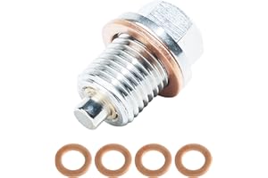 Flaconi Coche Tapón Magnético Drenaje Aceite,M14x1.5 Tornillo Magnético de Drenaje de Aceite con 5 Arandelas,Tuerca de Drenaje de Cárter de Aceite,Perfectamente a la Mayoría de Los Coches(M14x1.5)