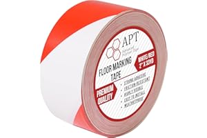 APT ADVANCED POLYMER TAPE APT, PVC Marking Tape, Premium Vinyl Safety Marking and Dance Floor Splicing Tape, 6 mil Thick,51mmx30M, Mulit-Color (51mm x 30M(1 Roll), White/Red)
