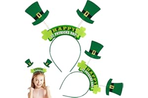 BITOWO St Patricks Day Headband Hat St Patricks Day Accessories Headband Kids Girls Women Irish Green Headband Shamrock St Patrick's Day Headband Paddys Day Hair Accessories Irish Headband Boppers Headwear