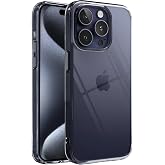 Minesk iPhone 15 Pro ile Uyumlu Crystal Clear (Ultra Şeffaf Silikon) Kılıf Arkası Sert Polikarbonat Kenarları Yumuşak TPU Dar