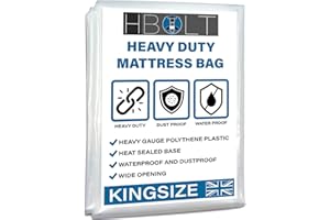 H-BOLT Heavy Duty Reusable and Protective Mattress Storage Bag - Ideal For Storing and Moving (King, 350G Polyethylene)