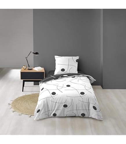 Douceur D'Intérieur Spannbettlaken Für Einzelbett 90x190 Cm – Aus Mikrofaser-Polyester, Weiß, Öko-Tex Zertifiziert