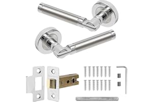 Decoranddecor Enigma Duo Colour Round Door Handles – Aluminium Silver Internal Handle Sets with Mortice Latch – Sleek and Versatile Design for Bedrooms, Bathrooms, and Interior Doors