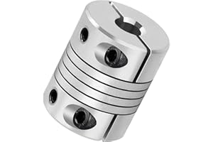 JESUSTREE Couplages Flexibles 8mm à 8mm, 19mm Diamètre 25mm Longueur Arbre Stepper Moteur Coupleur Aluminium Alliage Joint Connecteur pour 3D Imprimante ou Machine CNC