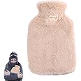 Nedyet Hot Water Bottle | Large Warm Water Bags with Comfortable Plush Cover,2000ml Leakproof Warm Water Bottle for Home and Office Use, Keep Long Lasting Warmth Nedyet