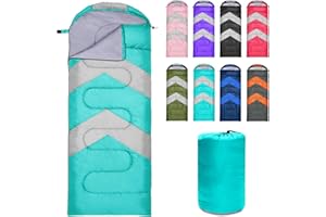 Zusentee Sacs de Couchage pour Adultes Enfant 3-4 Saisons, Imperméable Enveloppants Sacs de Couchage de Damping pour Camping Léger, Randonnée, Compact Sleeping Bag,Orange