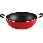 Nirlon Kitchen Accessories for Cooking Nonstick Kadhai/Wok 22cm - 1.8 Liter with Handle[3mm_Clasic_KD12]
