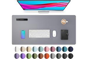 Aothia podkładka na biurko, podkładka pod mysz, mata na biurko, antypoślizgowa mata ze skóry PU, wodoodporna, do biura i domu (80 x 40 cm, jasnoszara)