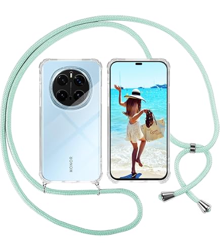 YAMCCCSE Handykette Für Honor Magic 7 Pro 5G – Transparente Hülle Mit Kordel, Verstellbar, Rainbow