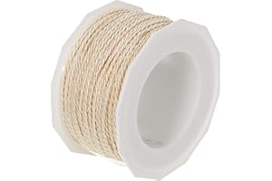 PRÄSENT C.E. Pattberg MOSEL Ficelle crème, 50 m de Cordelette Tissée, Largeur 2 mm, Accessoire pour Décoration, Bricolage, Travaux Manuels et Emballage Cadeau
