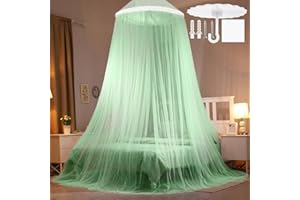 CINGHIA Moustiquaire en dôme, vert clair, pour lit double, sans porte, auvent, convient pour une utilisation intérieure et extérieure