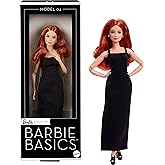 Mattel Barbie Basics Model 04 koleksiyona uygun bebek, siyah mini elbisesi, botları ve standart kalıp kıyafetleriyle eklemler