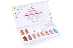 WEIXINBUY BB Facial Glow Starter Kit für Microneedling, Flüssiges Fundament Semi Permanent Pigments Whitening Concealer, BB Color Serum Hyaluronsäure Ampulle Feuchtigkeitsspendend Anti-Aging 8MLx12PCS