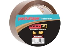 Packatape General Purpose Brown Packaging Tape Cellotape Per Carton 48mm x 50m Ideal For Cardboard Box Wrapping Packing Boxing Parcels Moving House Removals Strong Parcel Boxes, 1 Roll