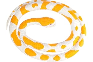 Wild Republic Rubber Snake Pitón Albino, Serpiente de Goma de Juguete, Serpiente de Broma, Regalo para Niños, Juegos Infantiles Educativos, Muñecos para Regalar, 117 cm
