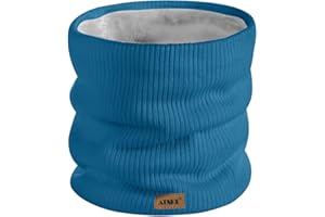 ATNKE Winter Warm Neck Gaiters Thicken Windproof Scarves Dust Face Mask Ski Circle Double Layer Fleece Lined Knit Scarf Gifts for Men and Women