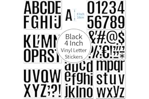 LZLPACKING Self Adhesive Vinyl Letter Number Stickers Kit, Mailbox Numbers Sticker for Mailbox, Alphabet Number Stickers, Decals for Sign, Kitchen,Door, Business, Addres (4inch, black)