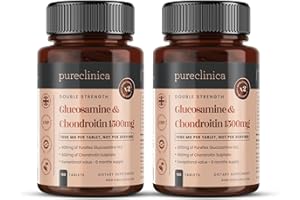 PURECLINICA 1500 mg Glucosamin HLC und Chondroitin x 360 Tabletten (2 Flaschen mit 180 Tabletten – 12 Monate Supply)