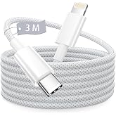 iPhone 3M Cable, [Apple MFi Certified] USB C to Lightning Cable Long Type C Cable iPhone Fast Charging Braided iPhone Charger