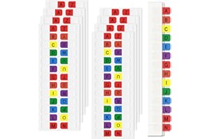 AIXOOM A-Z Sticky Tabs Multicolor Alphabet Index Tabs Self-Adhesive Page Tabs Transparent Permanent Alphabetical Tabs Small Book Tabs for Notebooks Dictionary Files (208)