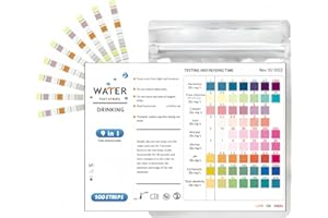 EDDRFY Lot de 100 bandelettes de test 9 en 1 pour aquarium, avec tube en plastique et thermomètre, bandes de test de l'eau pour ammoniac, nitrite, nitrate, pH, GH, KH, chlore, cuivre, pour aquariums, étangs