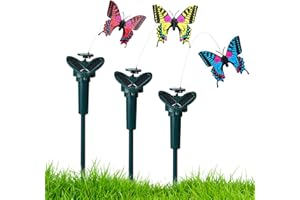 Blogiiup Emballage de 3 Papillons flottants à énergie Solaire Ornements de Jardin Volant, décorations de Papillons Mobiles, Parentage Solaire Jardin de Jardin volent Papillons Ornements