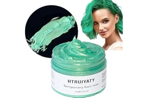 HTRUIYATY Temporary Hair Colour Wax Green for Men and Women,Natural Hairstyle Hair Dye Wax,Washable Hair Dyeing Hair Spray for Party Cosplay Halloween