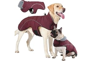 LIANZIMAU Hundejacke Wasserdichter Hundemantel Reflektierende Jacke für kaltes Wetter mit weichem Fleecefutter Warmer Mantel