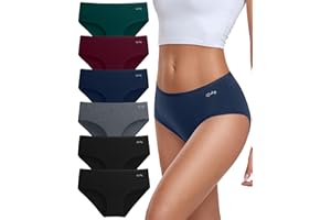 coskefy Unterhosen Damen, 6er Pack Slips Damen Baumwolle, Bequeme Frauen Unterwäsche, Atmungsaktiv Panties Weich