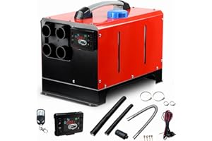 KIASTER 5KW / 8KW 12V Diesel Heater All-in-one 4 Holes Parking Heater Heating Air Diesel Night Heater With LCD Switch & Remote Control for Car Truck Boat Trailer RV Motorhomes Caravans (5KW)