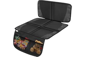 ‎VNFSMY vnfsmy Kindersitzunterlage Auto ISOFIX Geeignet Sitzschoner Autos Kindersitz Autositzschoner Schutzunterlage mit Rückenlehnenschutz Autositzauflage Autositzschutz Auto Geeignete Unterlage (Schwarz)