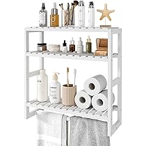 Scaffale Bamb&ugrave; 3 Ripiani Regolabili - Per Bagno, Cucina O Balcone, 60x54 Cm