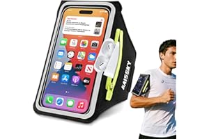 GUZACK Sportarmband Handy Universal Mit Kopfhörer Running Armband Handytasche für iPhone 15 14 13 12 Pro Max Plus Samsung Huawei Xiaomi bis zu 6,9" Arm Handyhülle Handyhalterung Joggen Armtasche